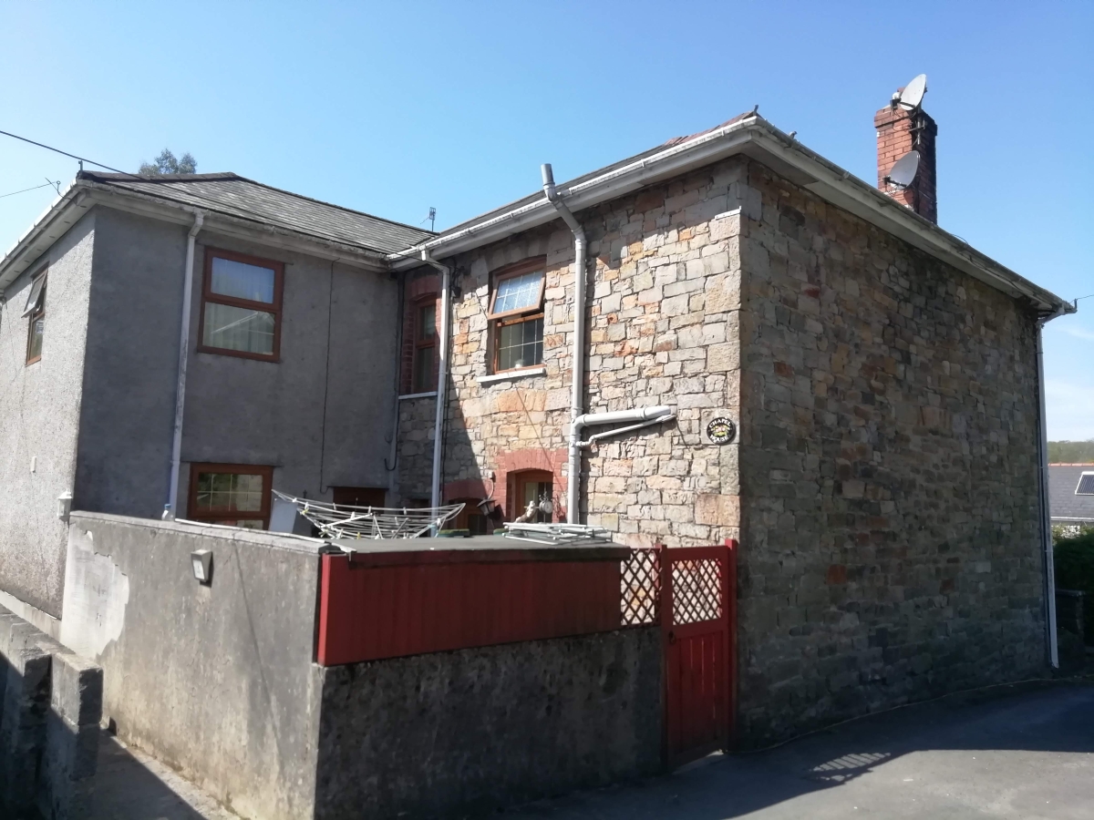 The private house incorporating Ynys Chapel within it